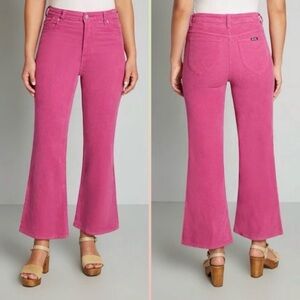 ROLLA'S Vibrant magenta pink cord cropped flare